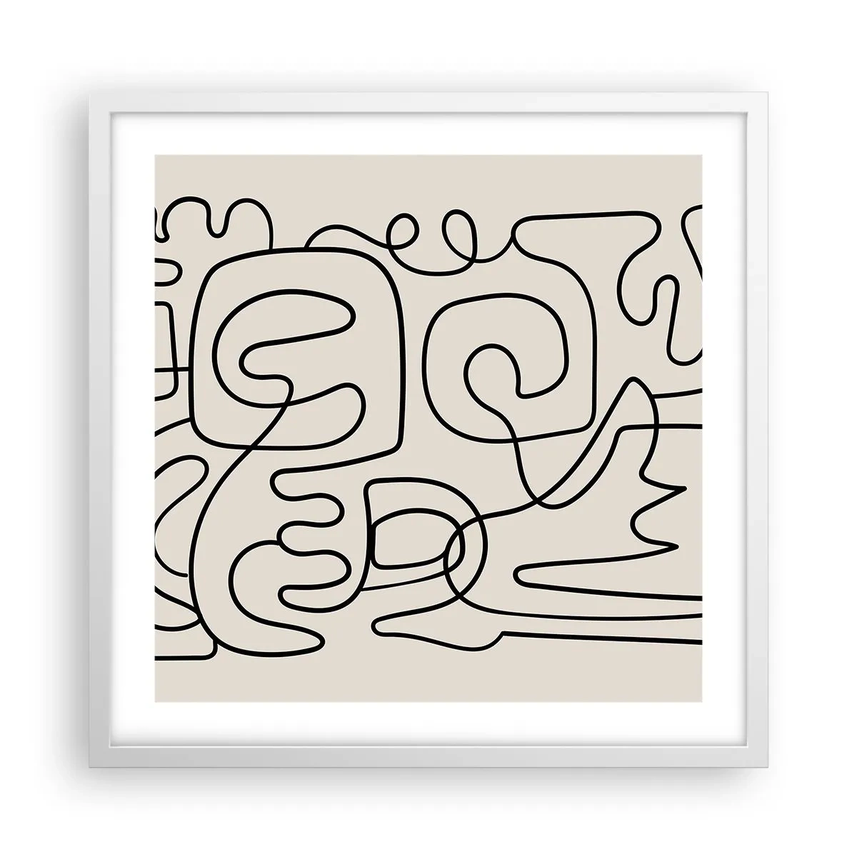 Poster in een witte lijst - Volg het pad - 50x50 cm