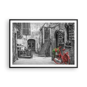 Poster in een zwarte lijst - Toscaanse steeg - 100x70 cm