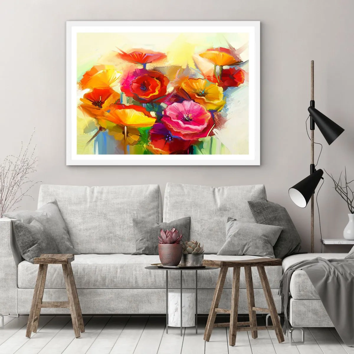 Poster in een witte lijst - Niet alleen rood - 100x70 cm