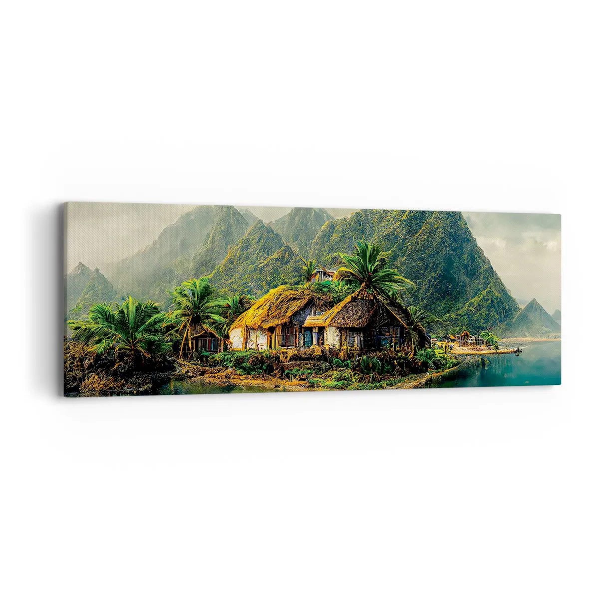 Schilderen op canvas - Tropisch paradijs - 90x30 cm