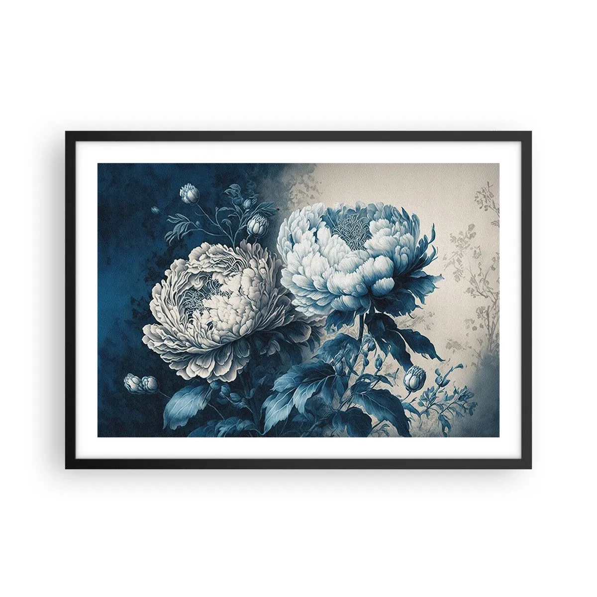 Poster in een zwarte lijst - Bij elkaar passend paar - 70x50 cm