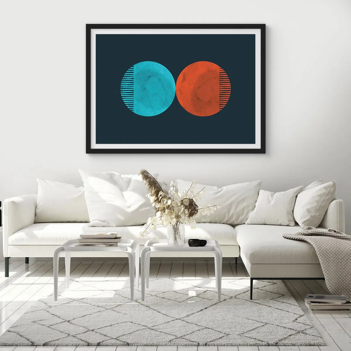Poster in een zwarte lijst - Alleen geometrie? - 70x50 cm