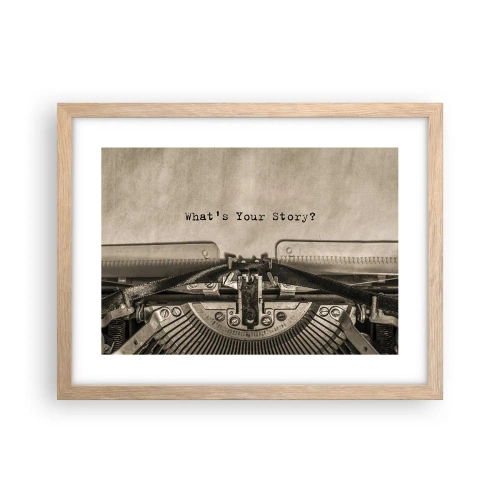 Een poster in een licht eiken lijst - Vertel het mee - 40x30 cm