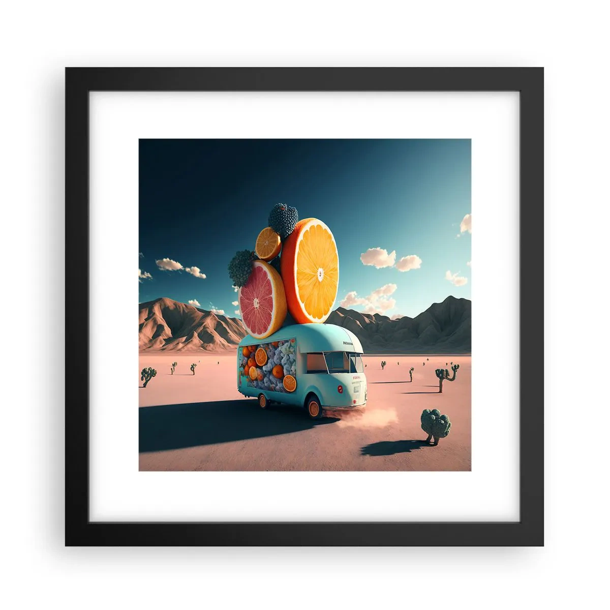 Poster in een zwarte lijst - De smaak van vakantie - 30x30 cm