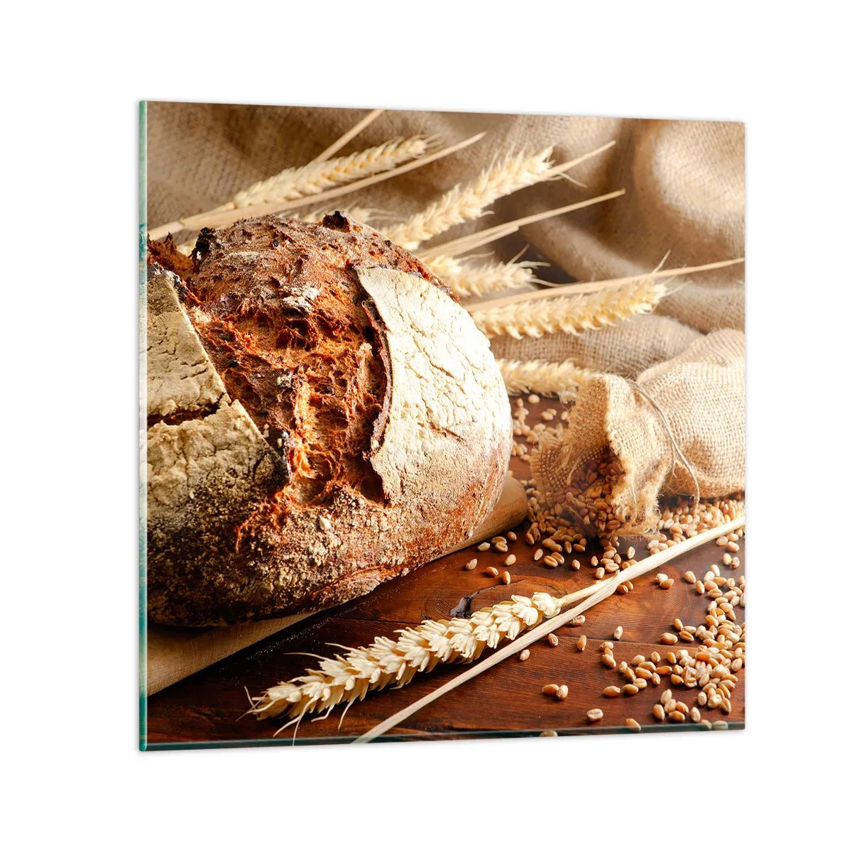 Schilderen op glas - Smakelijk, geurig, knapperig - 60x60 cm