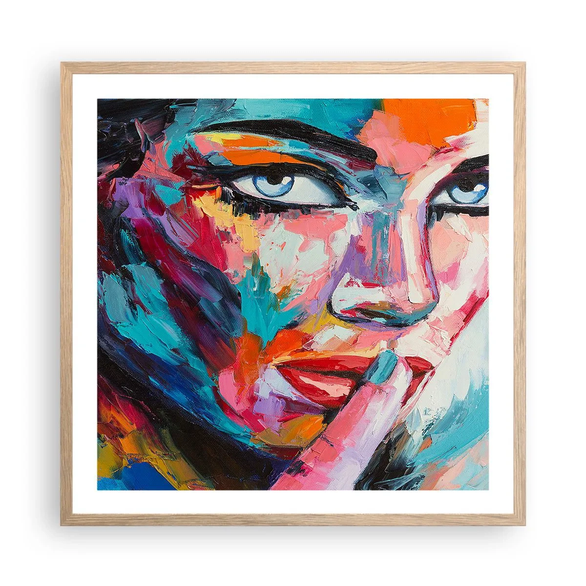 Een poster in een licht eiken lijst - Ons eerste geheim - 60x60 cm