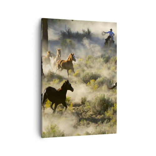Schilderen op canvas - Rivaliteit - vrijheid of mannelijke kracht? - 50x70 cm