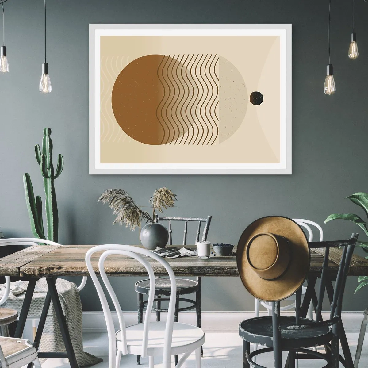 Poster in een witte lijst - Over de oorsprong van geometrische figuren - 50x40 cm