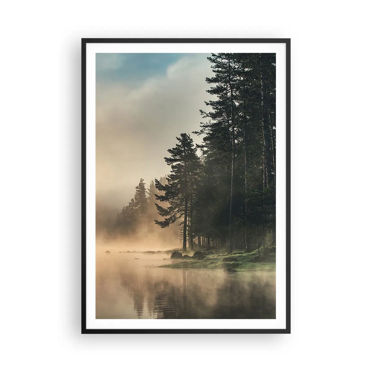 Poster in een zwarte lijst - De geboorte van de dag - 70x100 cm