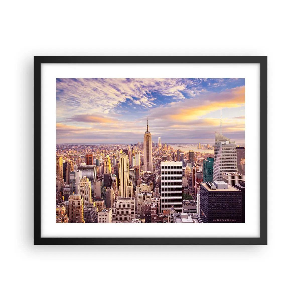 Poster in een zwarte lijst - Reik alleen naar de wolken - 50x40 cm