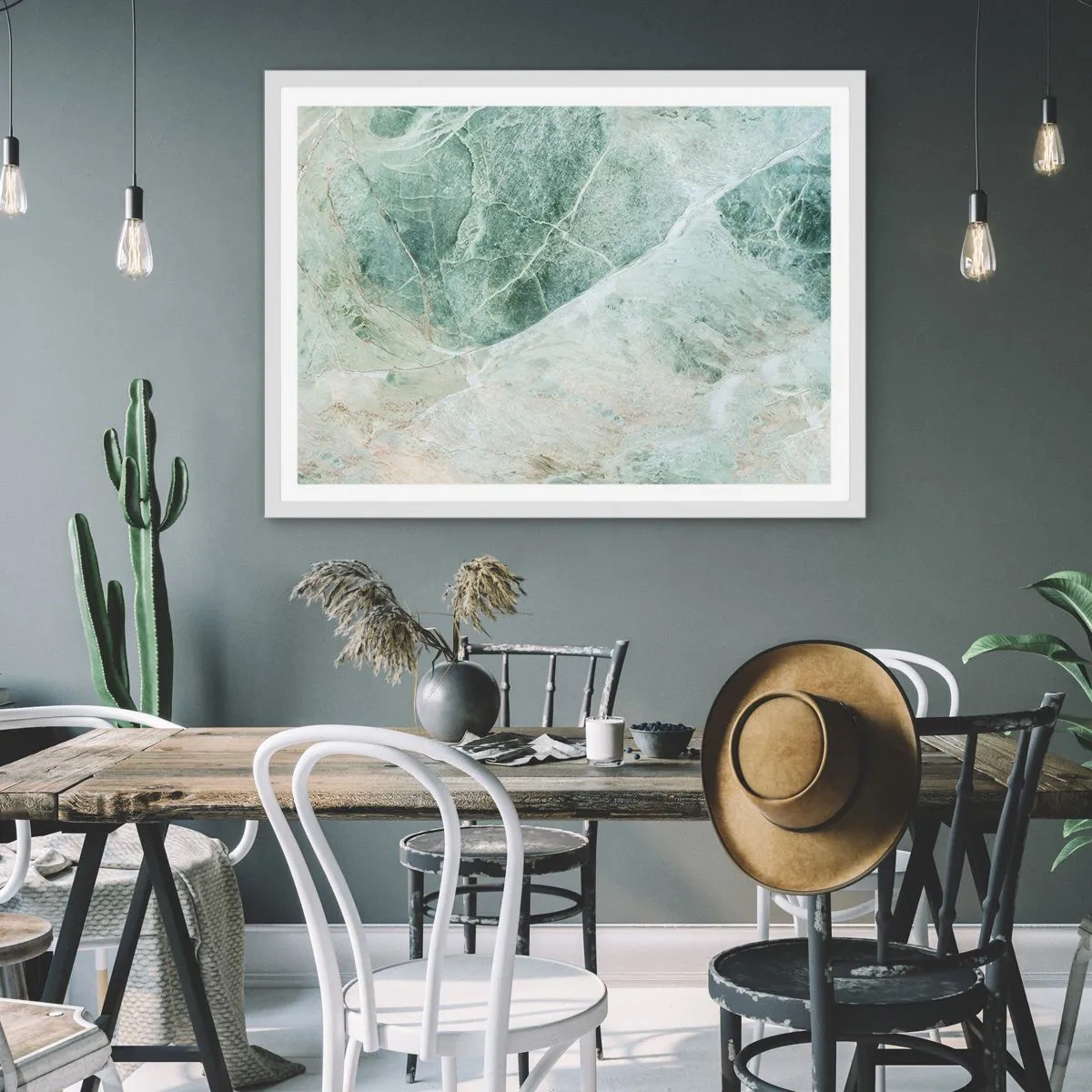 Poster in een witte lijst - De nobele kou van steen - 100x70 cm