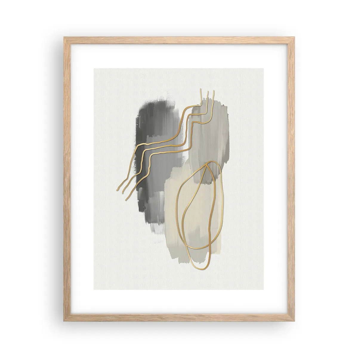 Een poster in een licht eiken lijst - Duur en beweging - 40x50 cm