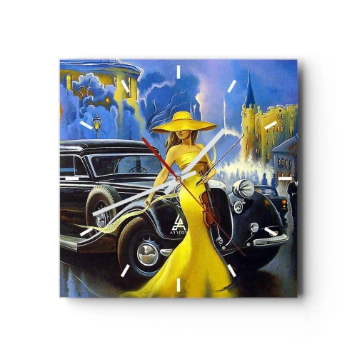 Wandklok - Klok - Nocturne voor viool en liefde - 30x30 cm