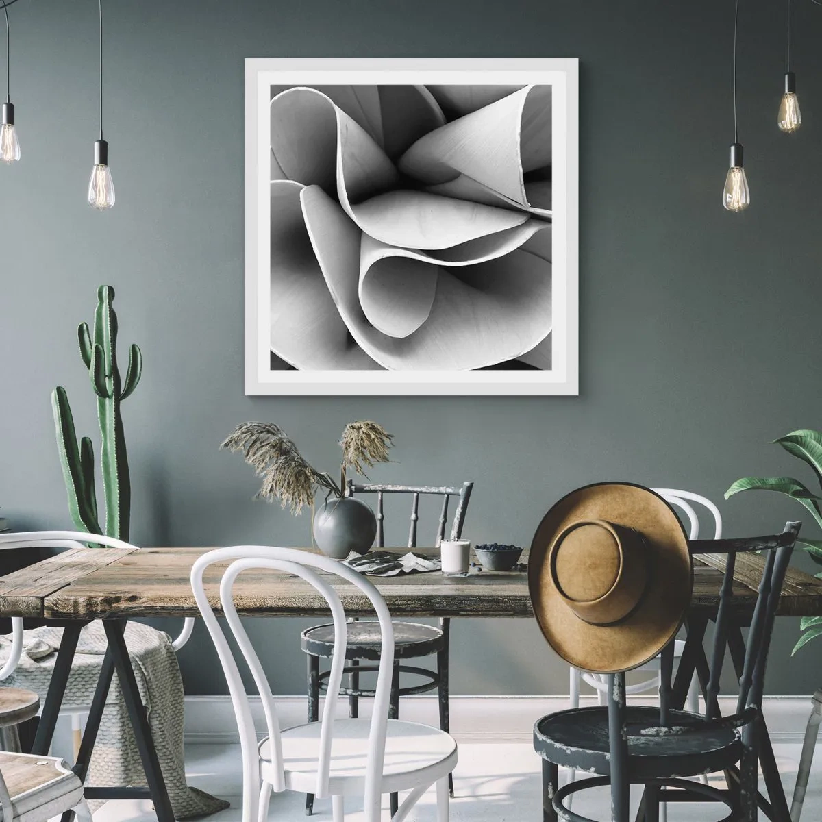 Poster in een witte lijst - Het gebeurt in de ruimte - 60x60 cm
