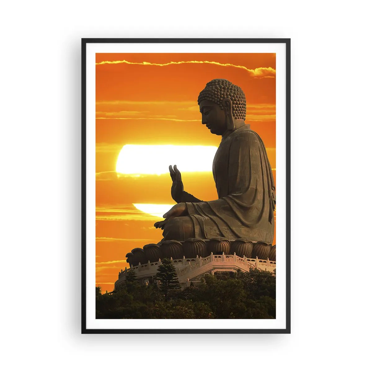 Poster in een zwarte lijst - Geen angst voor de wereld - 70x100 cm