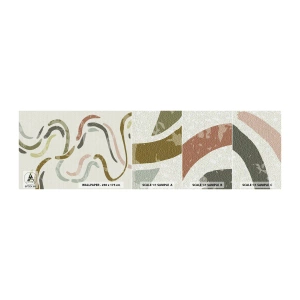 Fotobehang Monster Zelfklevend Deluxe Sticker - Een vrolijke dans van abstractie - Pastel, Minimalistisch, Helder - 100x30 cm