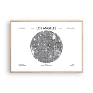 Een poster in een licht eiken lijst - Anatomie van Los Angeles - 100x70 cm