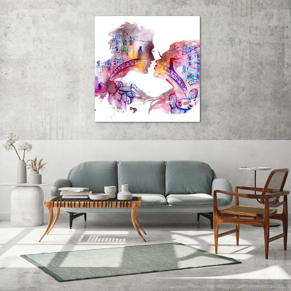 Schilderen op glas - De geheime brug van zuchten - 60x60 cm