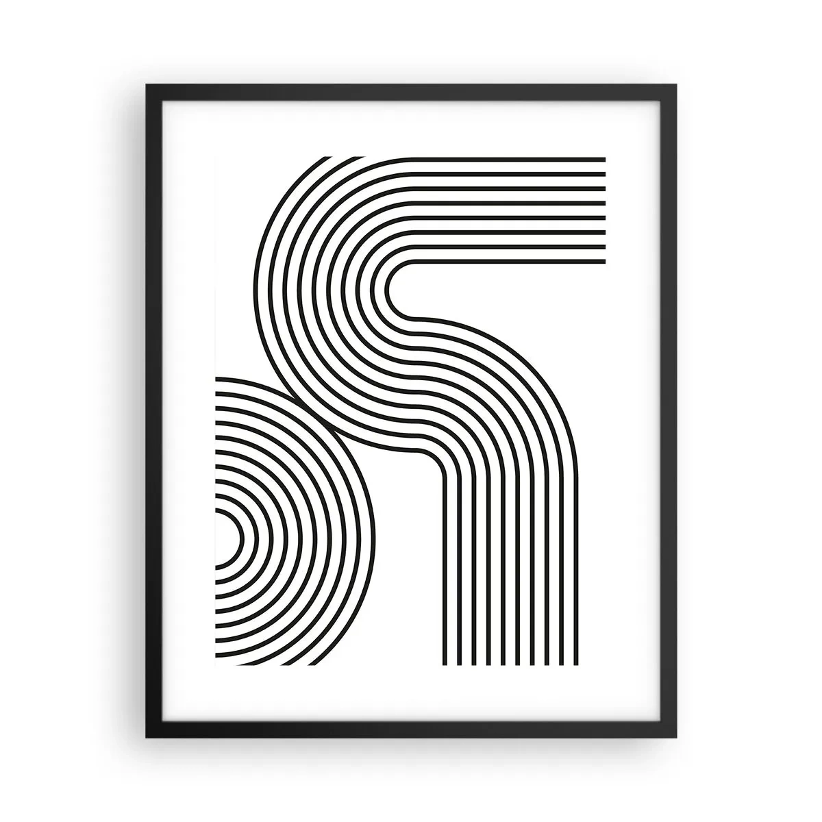 Poster in een zwarte lijst - In de bocht - 40x50 cm