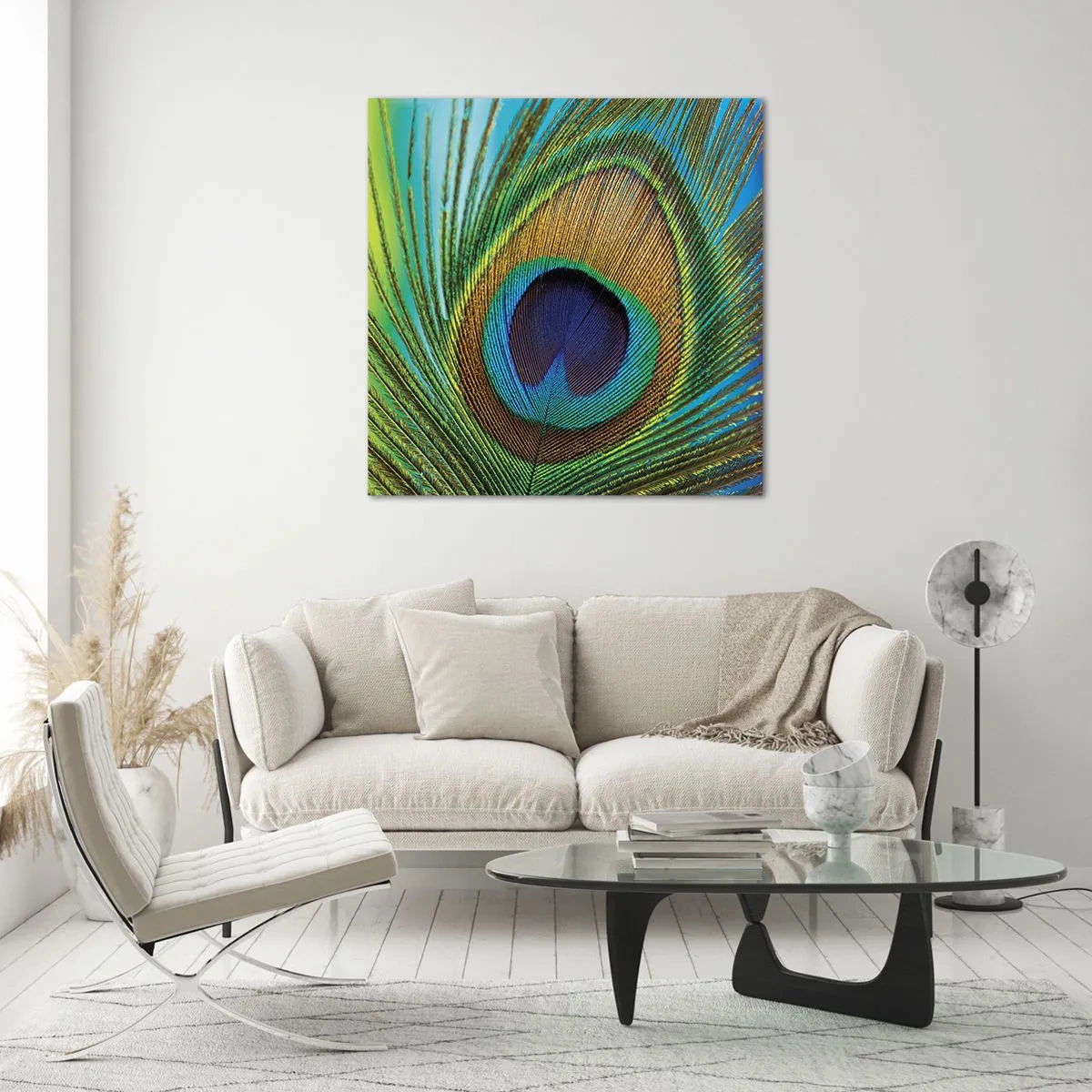Schilderen op glas - Oog in oog - 60x60 cm