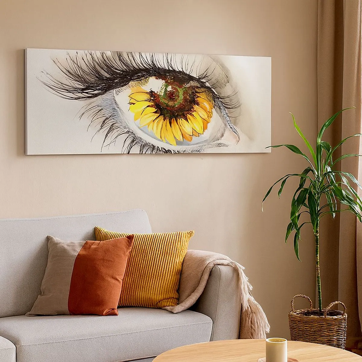 Schilderen op canvas - Een look zo warm als de zomer - 100x40 cm
