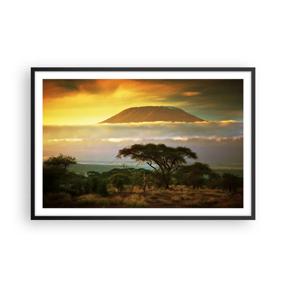 Poster in een zwarte lijst - Een reizigersdroom - 91x61 cm