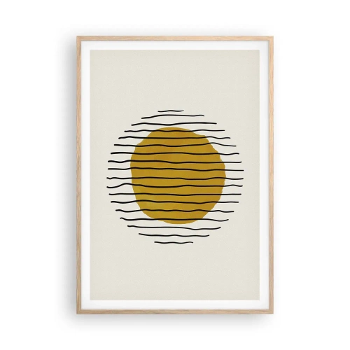 Een poster in een licht eiken lijst - Abstractie trillend van warmte - 70x100 cm