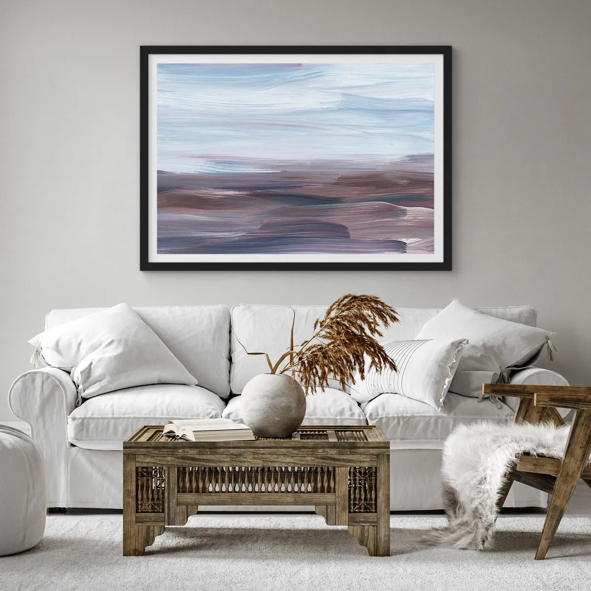 Poster in een zwarte lijst - Elementen: water - 50x40 cm