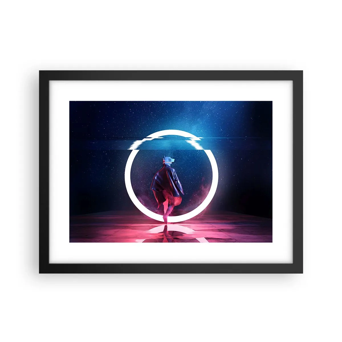 Poster in een zwarte lijst - Tussen werelden - 40x30 cm