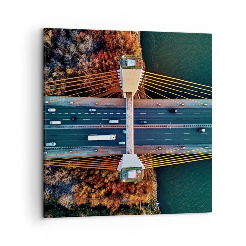 Schilderen op canvas - BEYOND the waters, beyond the forest - 50x50 cm