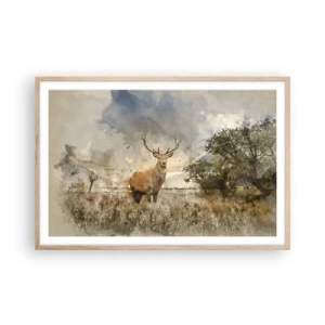 Een poster in een licht eiken lijst - Waardigheid - kracht - waardigheid - 91x61 cm