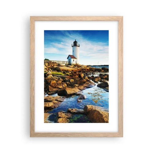 Een poster in een licht eiken lijst - Kom blij terug, ik wacht - 30x40 cm