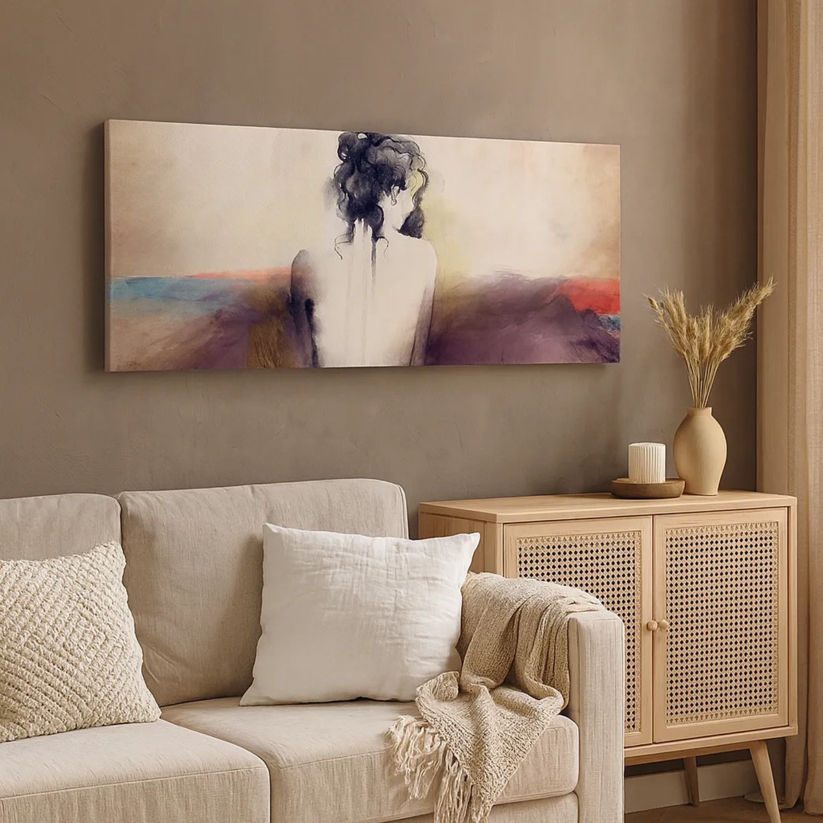 Schilderen op canvas - Vloeiende lijnen, ovale vormen - 30x30 cm