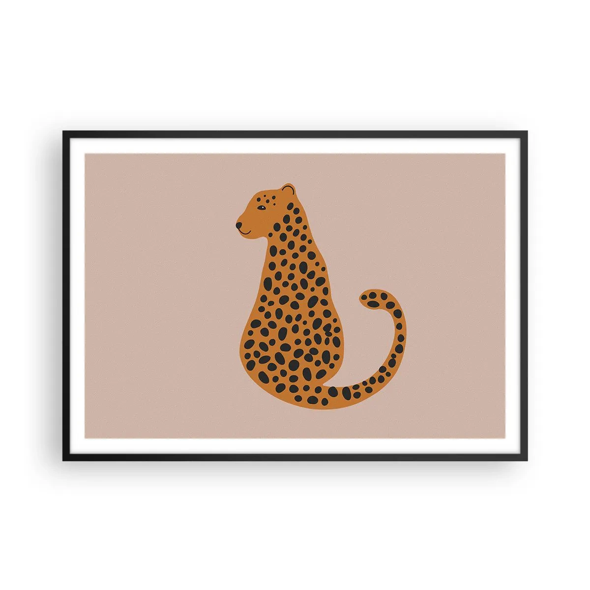 Poster in een zwarte lijst - Luipaardprint is een modieus print - 100x70 cm