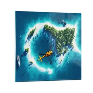 Schilderen op glas - Koop een eiland voor jezelf - 30x30 cm