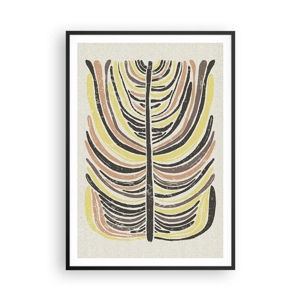 Poster in een zwarte lijst - Abstractie vol leven - 70x100 cm
