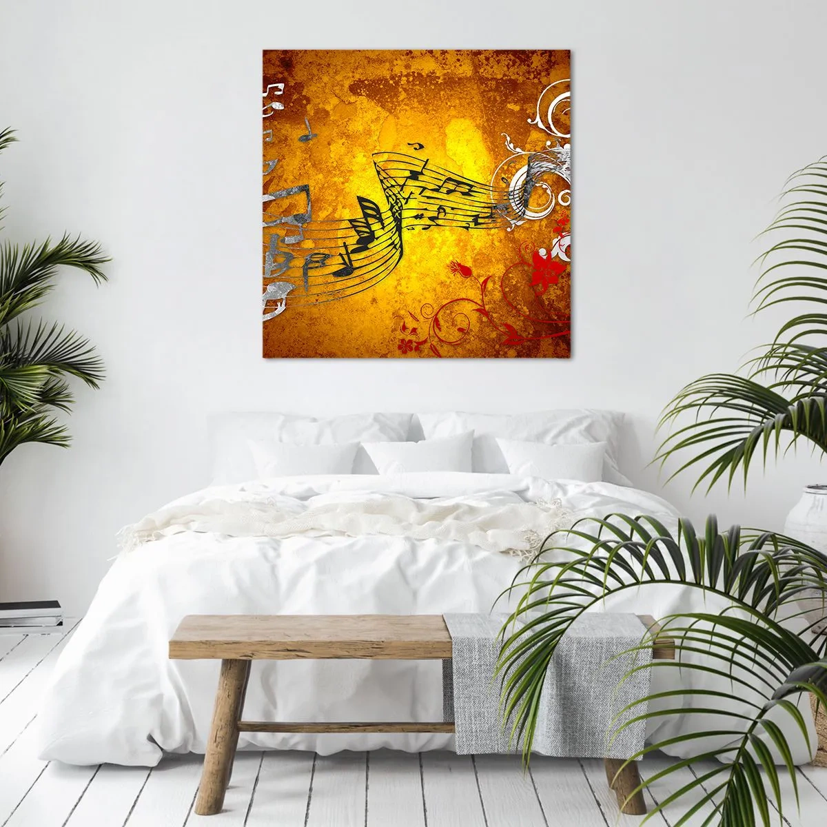 Schilderen op canvas - Laat de muziek stromen - 70x70 cm