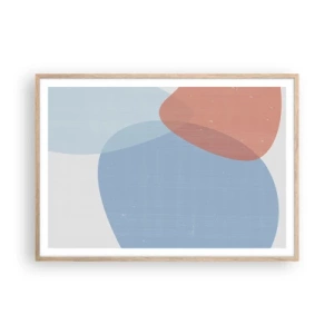 Een poster in een licht eiken lijst - Pastelkleurige relaties - 100x70 cm