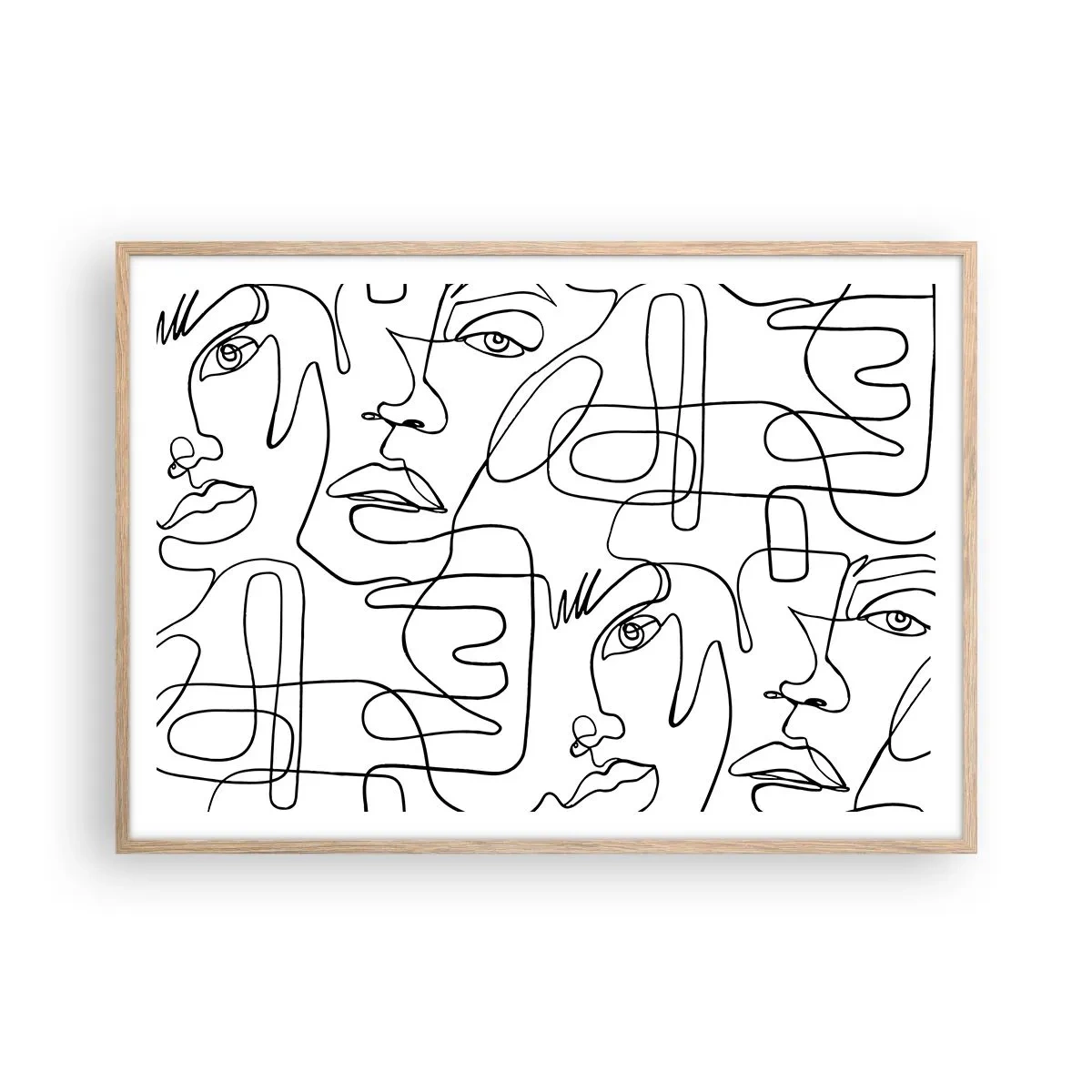 Een poster in een licht eiken lijst - In verwarde emoties - 100x70 cm