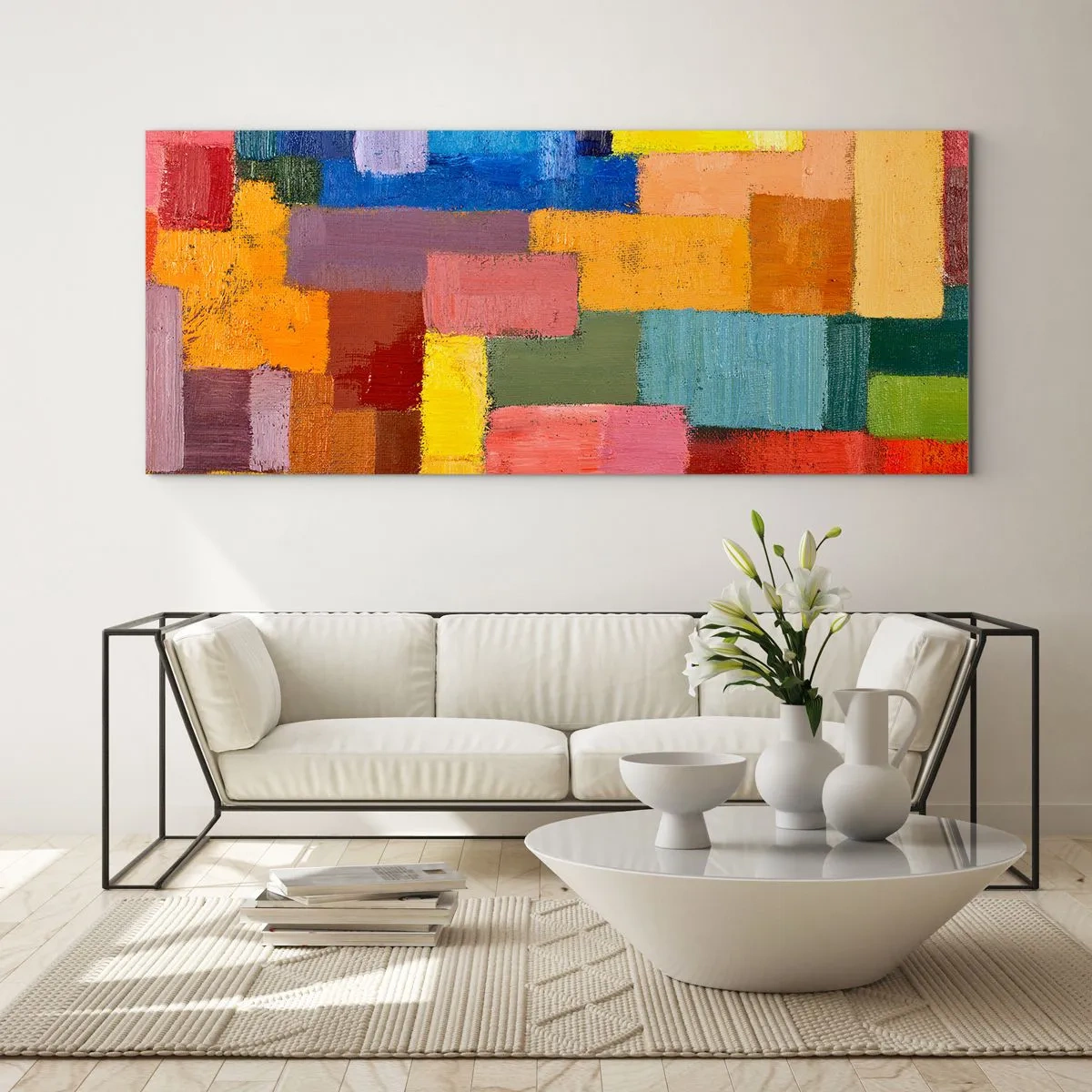 Schilderen op glas - Elk is anders, allemaal kleurrijk - 160x50 cm