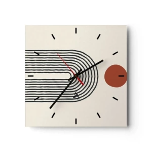 Wandklok - Klok - Magnetisme van vormen en kleuren - 30x30 cm