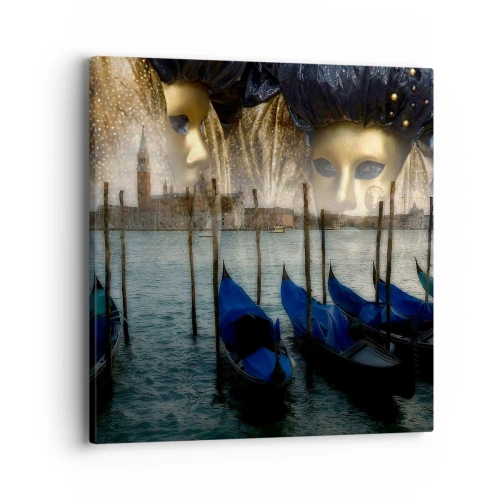 Schilderen op canvas - Het is tijd om het carnaval te beginnen - 40x40 cm