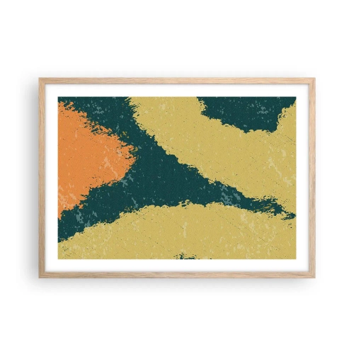 Een poster in een licht eiken lijst - Abstractie – langzame beweging - 70x50 cm