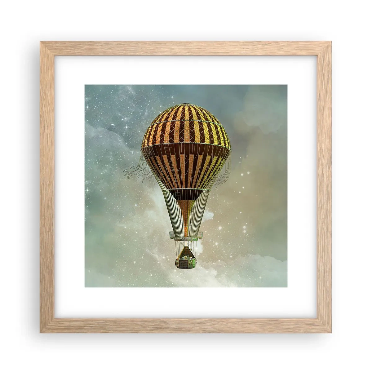 Een poster in een licht eiken lijst - Baanbrekende vluchten - 30x30 cm