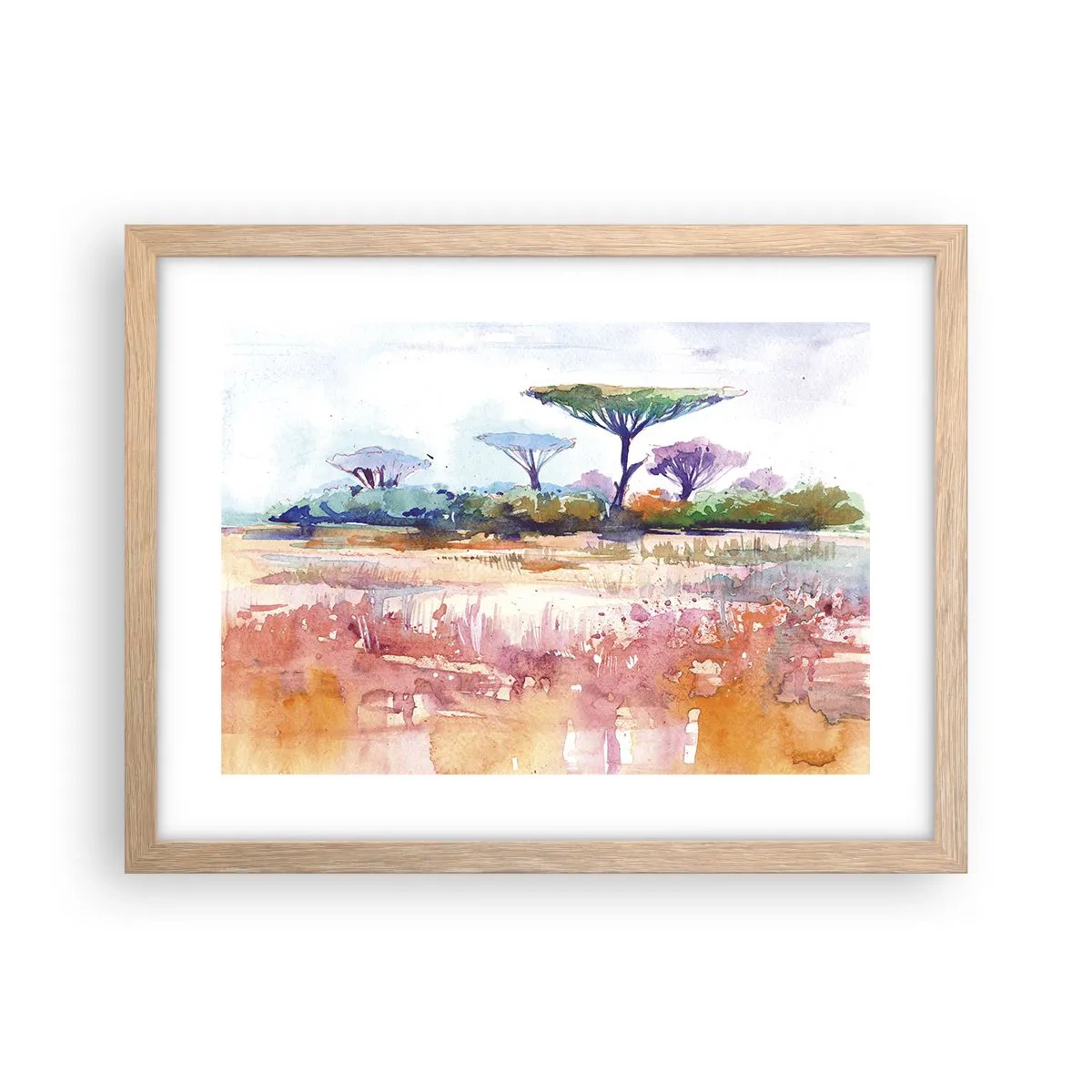 Een poster in een licht eiken lijst - Savanne kleuren - 40x30 cm
