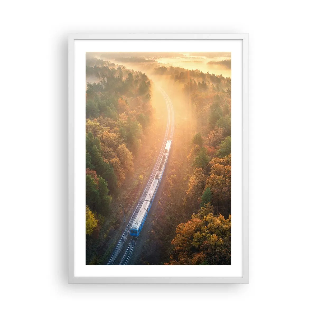 Poster in een witte lijst - Herfst reis - 50x70 cm