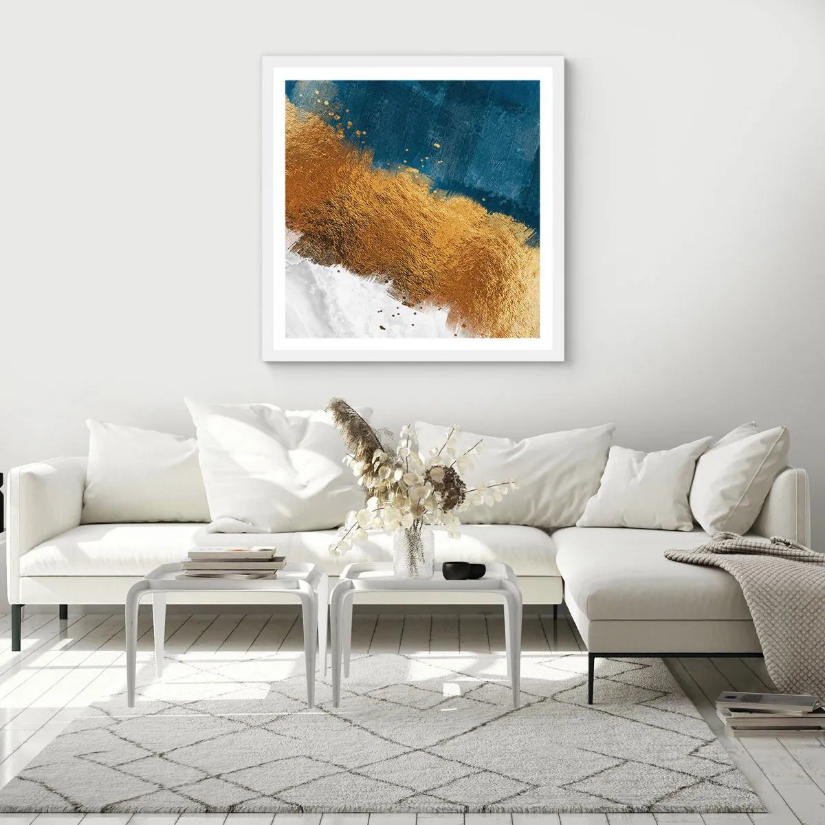 Poster in een witte lijst - De kleuren van de zomer - 60x60 cm