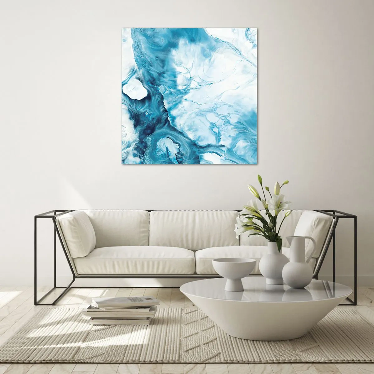 Schilderen op glas - Blauw Concert - 60x60 cm