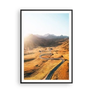 Poster in een zwarte lijst - In een gouden vallei - 70x100 cm