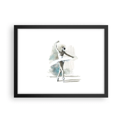 Poster in een zwarte lijst - Betoverd in een zwaan - 40x30 cm